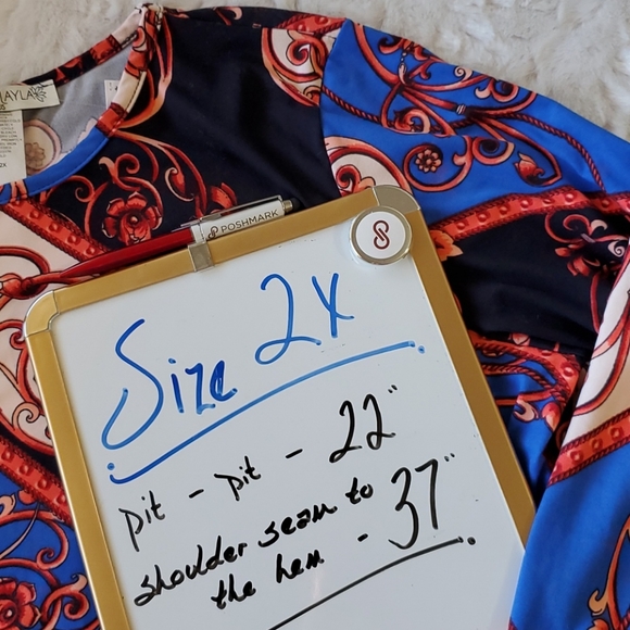 JAMIE & LAYLA Graphic baroque print dress 3/4 sleeves 2X NWT - Picture 5 of 6